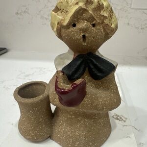 Vintage Christmas Caroler candlestick holder 3.5” x 5”